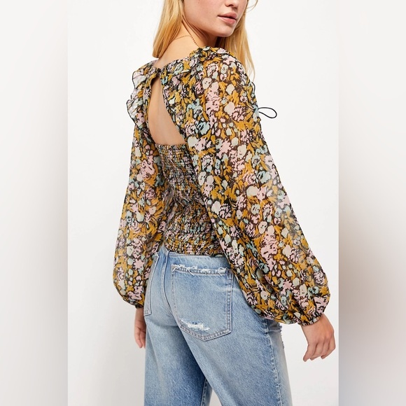 Free People Mabel Printed Blouse, Size XS - Picture 3 of 12